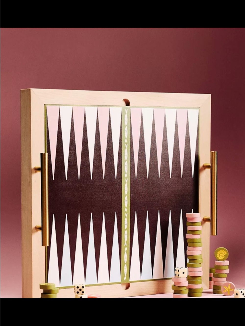 Anthropologie Hard Wood Frame Backgammon & Checker board. Price firm.